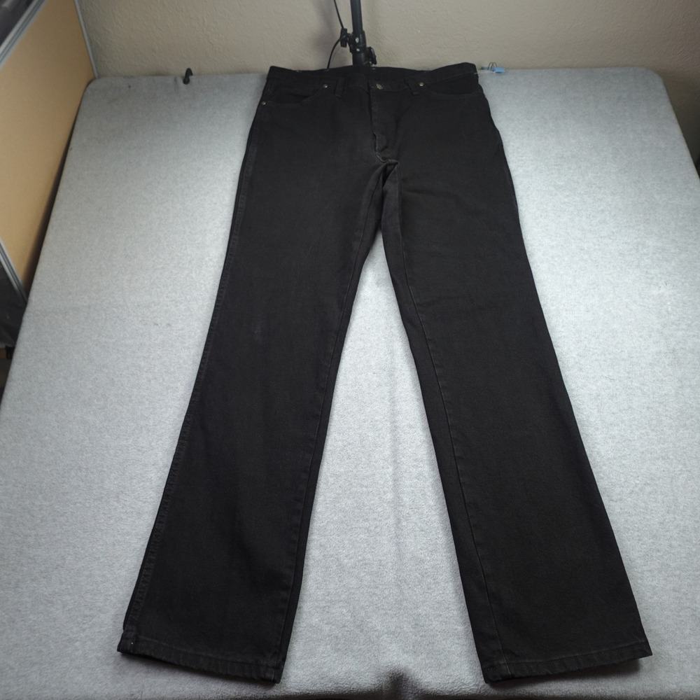 Wrangler Jeans Mens 36x34 Black Western‎ Denim Silver Edition Slim Fit